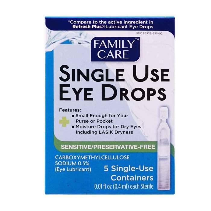 Day supply for eye drops