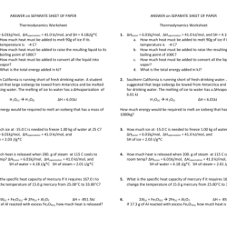 Thermodynamics worksheet answer key pdf