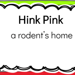 Winter hink pink riddles answer key