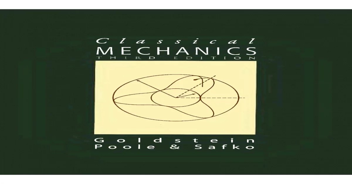 Classical mechanics goldstein solutions pdf