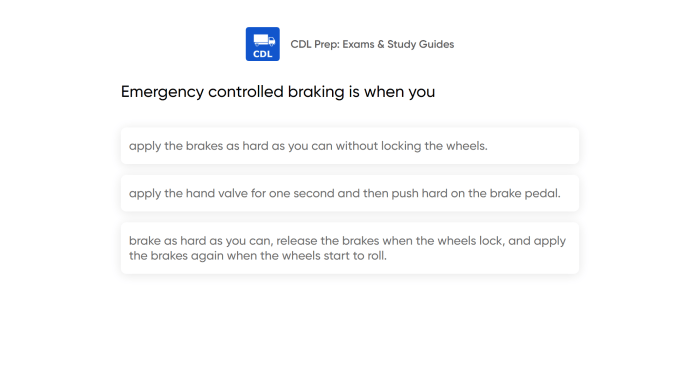 What does emergency braking mean cdl