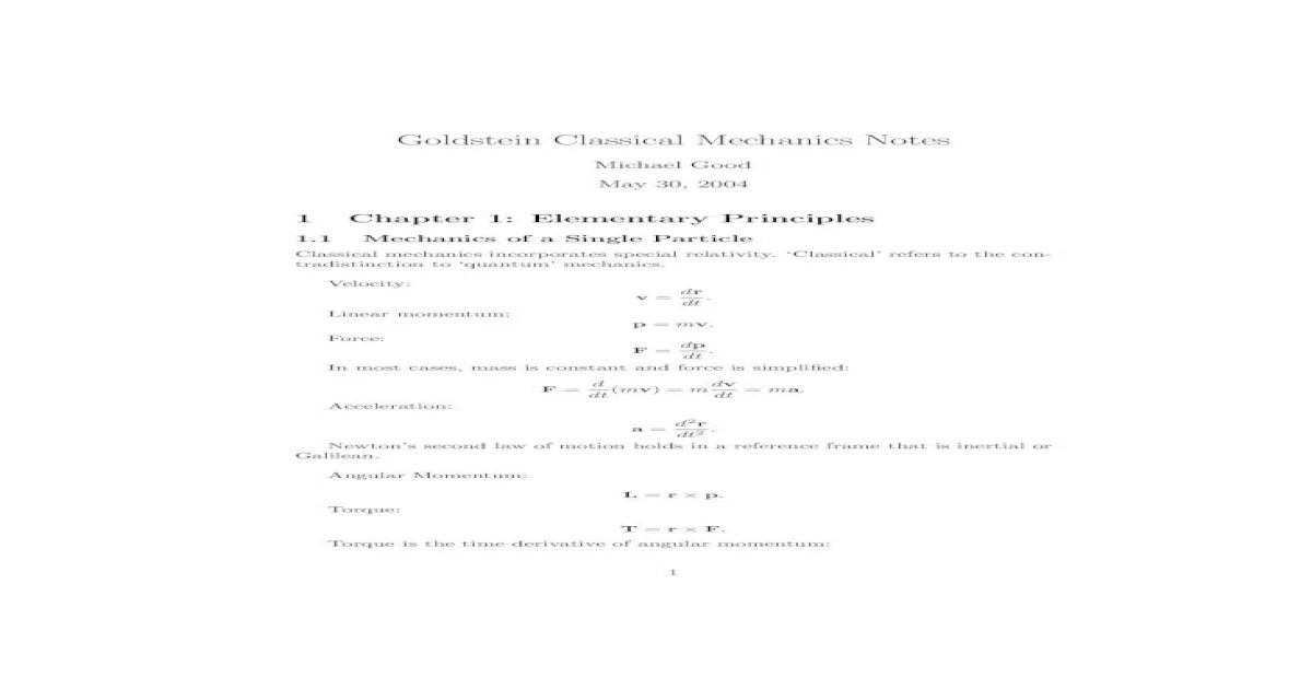 Classical mechanics goldstein solutions pdf