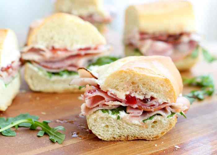 Sandwich ham sandwiches ever cheese recipe finger eat recipes make slice ll baguette small fillings pile delicious french arugula ordinary