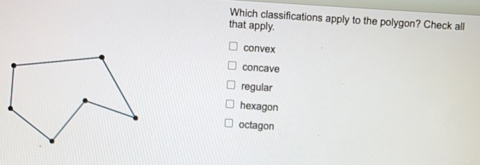 Which classifications apply to the polygon check all that apply