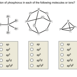 Determine the hybridization of phosphorus in each molecule or ion.